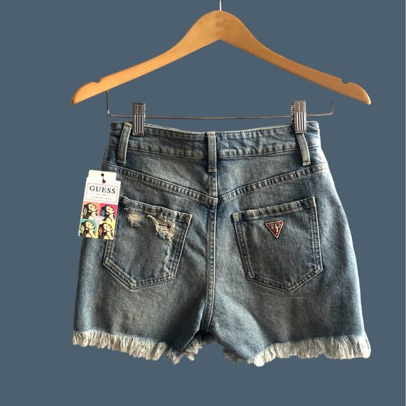GUESS- EST. 1981 JENNIFER LOPEZ COLLABORATION WOMENS DISTRESSED SHORTS SIZE 25 - Picture 2 of 9